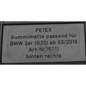 Dywaniki gumowe Petex - BMW Seria 3 G20/G21 od 09/2019r.