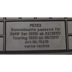 Dywaniki gumowe Petex do - BMW Seria 5 G30/G31 02/2017-2023r.