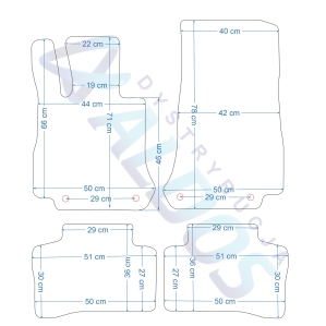 Dywaniki gumowe Petex do: Mercedes GLC X253 i C253 09/2015-06/2022r.