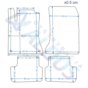 Dywaniki gumowe Petex - Mercedes GLA X156 2014-2020r.