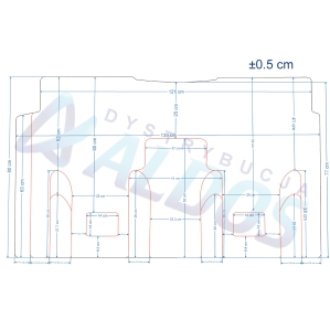 Mercedes V-Klasa / Vito W447 (2014–>) dywanik gumowy 2. rząd Petex