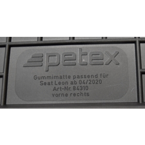 Seat Leon od 04/2020r. / Leon ST Kombi od 04/2020r. / Leon eTSI Mild Hybrid / Leon ST e-Hybrid od 2020r. Dywaniki Gumowe Petex
