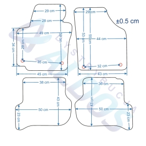 Dywaniki gumowe Petex - VW Golf V Plus 2005-2014r.