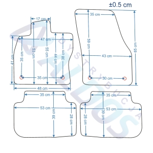 Dywaniki gumowe Petex - VW Golf Sportsvan od 2014r.