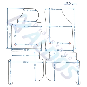 Dywaniki gumowe Petex - VW Touran 2003-2015r.