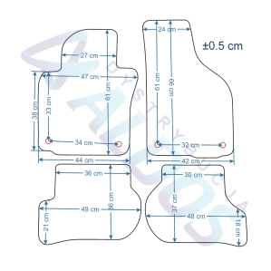 Dywaniki gumowe Petex - VW Golf V 2003-2008r.