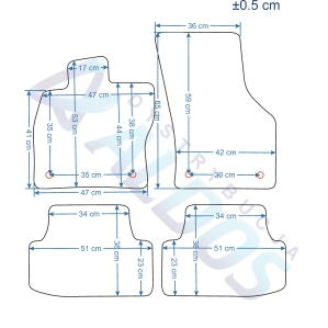 Dywaniki gumowe Petex - VW Golf VII 2012-2020r.