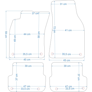 Dywaniki gumowe Petex - Audi A6 C6 FL 2006-2011r.