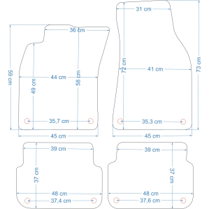Dywaniki gumowe Petex - Audi A6 C6 2004-2006r.